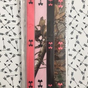 Under Armour Pink/Camo Headbands 4 Pack